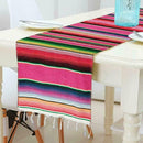Mexican Serape Striped Table Runner Colorful Shawl Fiesta For W9M9 Deco T4U3