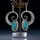 Elegant Metal Drop Dangle Earrings Turquoise Earrings Top Pendant T3K1 O7K4