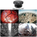 5 in 1 Universal Phone Set Fisheye Wide Angle Micro Polarizer 2X Lens with Clip