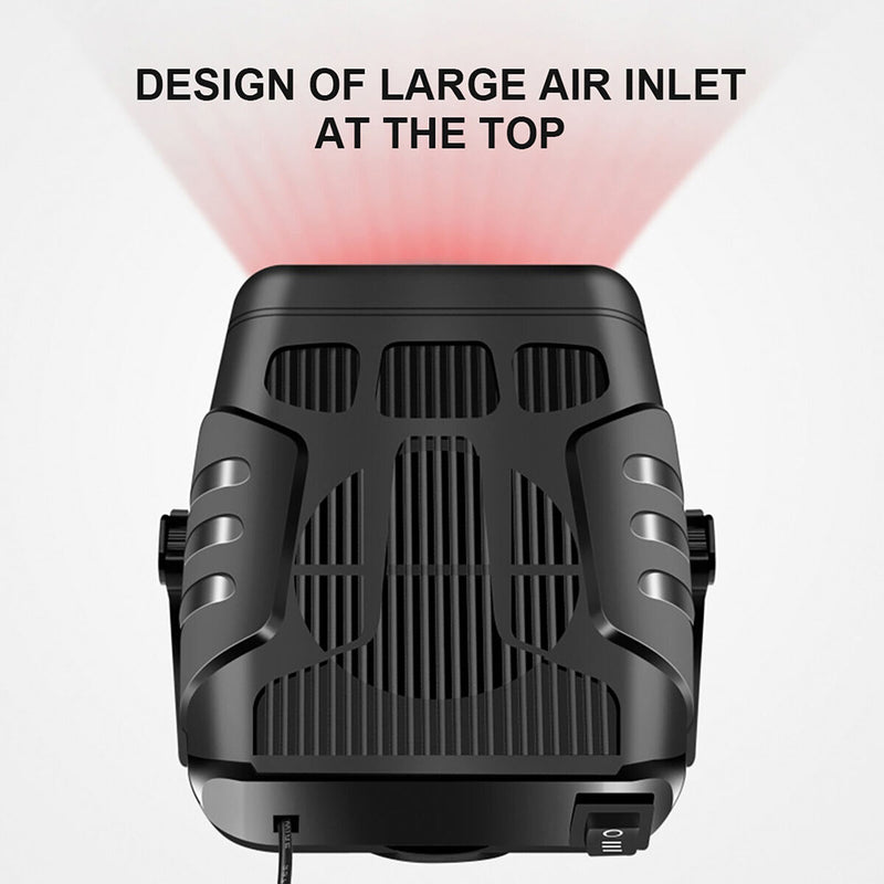 Car Heater 2 in 1 Auto Windscreen Fast Heating / Cooling Fan (Black 12V) Newly