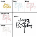Kids Favors Gifts Cake Topper Happy Birthday Acrylic Decor Party Supplies