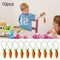 10pcs Easter DIY Flocking Carrot Kindergarten Color Simulation Gifts Carrot O7B6