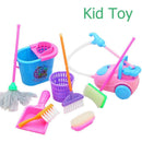 9pcs/Kit Kid Baby role-Play House Pretend Cleaning Bucket Dustpan Brush To hot.