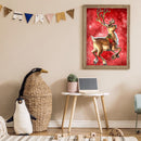 5D DIY Full Drill Round Shape Deer Rhinestone Diamond Drawing Home Decoration