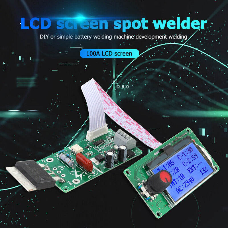 100A LCD Display Spot Welder Double Dual Pulse Encoder Time Control Board M