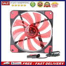 12V 3-4Pin 15LED Lighting PC Case Fan Cooler Computer Cooling Fan (Red)
