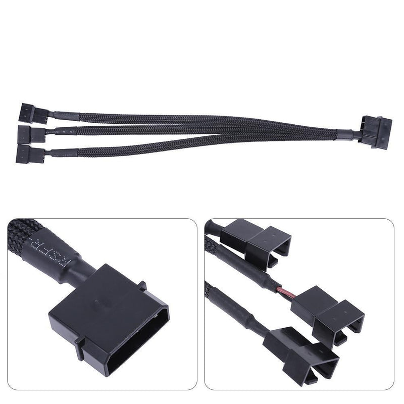 4pin IDE Molex to 3-Port 3Pin/4Pin Cooler Cooling Fan Splitter Power Cable