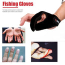 Fishing Gloves Protector Two Finger Anti-cut Outdoor Tackle Gloves (Black)