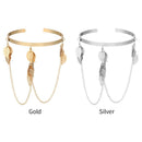 Bangle Metal Leaves Arm Chain Leaf Tassel Pendants Upper Arm Bracelet Arm Decor