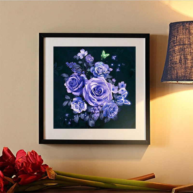Rose 5D Diamond Painting Embroidery DIY Cross Stitch Home Decor Gift(Purple