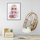 Handmade DIY Full Round Drill Diamond Painting 5D Pink Cupid Poster Kit