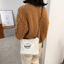 Fashion Rabbit Fur Chain Messenger Bag Women Fleece Shoulder Handbag (1)
