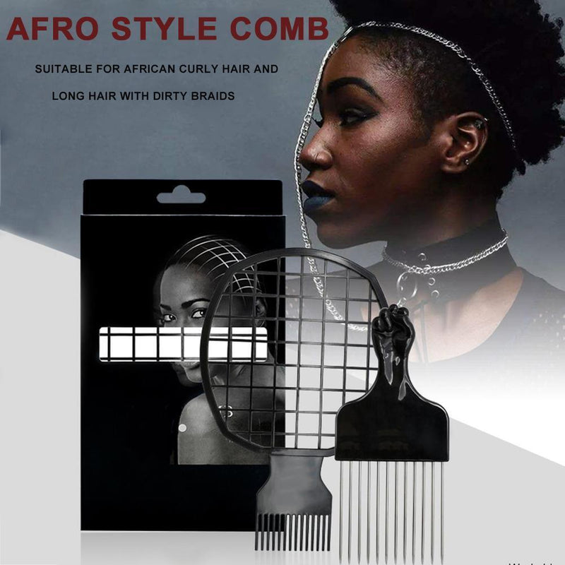 Double End Hair Twist Comb Pro Curly Afro Dirty Braid Twisted Tool (Black)