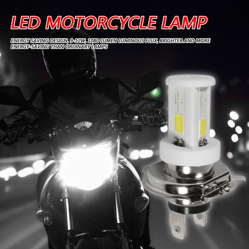 H4 Ceramic COB LED Motorcycle Motorbike Headlight Bulb 6500K 1080LM Hi/Lo Beam
