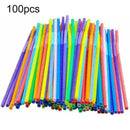 100 Pieces Colorful Jumbo Straws Straw Milkshake Smoothie N4J4 Drinks T7N0
