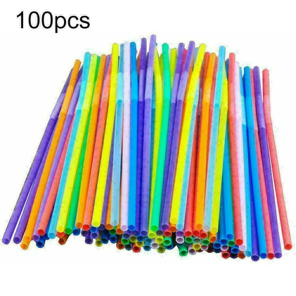 100 Pieces Colorful Jumbo Straws Straw Milkshake Smoothie N4J4 Drinks T7N0