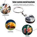 Solar System Metal Pendant Galaxy Earth Mars Glass Moon Keychain (Moon) Newly
