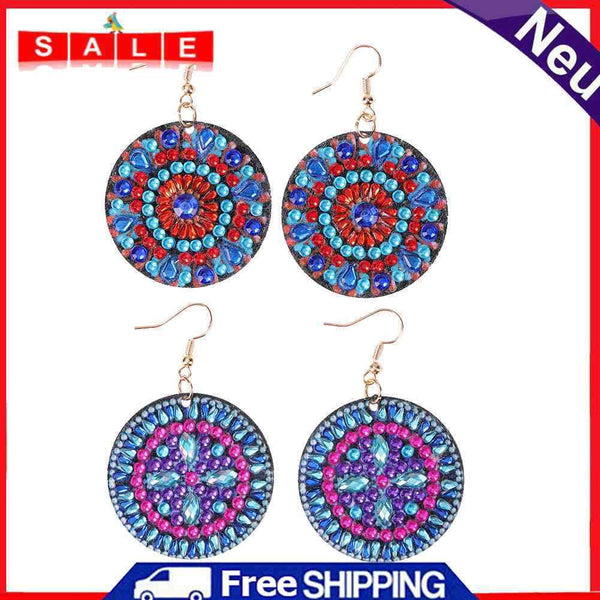 5D Rhinestone DIY Mandala Pattern Diamond Painting Fashion Earrings Girl Gifts