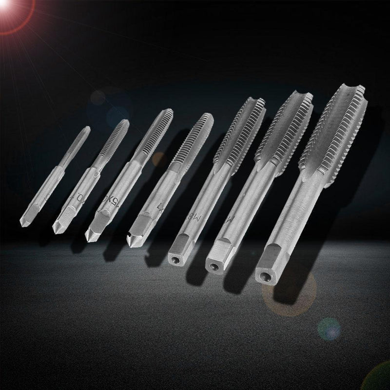 7pcs M3 M4 M5 M6 M8 M10 M12 HSS Machine Thread Metric Plug Tap Drill Bits Newly