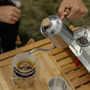 Drip Coffee Kettle Steel Long Mouth 650ml Wood Handle Camping G3 N8V3