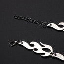 Trending Fire Flame Necklace Rock Jewelry Accessories Wave Sun Choker Hip Hop