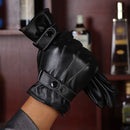 Winter Warm Men Accessories Touch Screen Leather Gloves Full Finger Mittens
