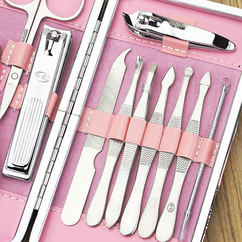 Professional 12pcs Pedicure Manicure Set Nail Care Cuticle Clipper Tool