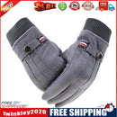 Men Touchscreen Cycling Gloves Full Finger Fleece Riding Mittens (Grey)