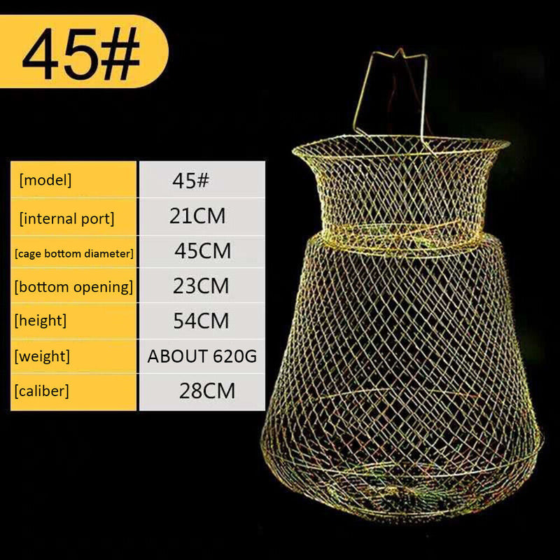 Foldable Fish Protection Basket Portable Wire Fish Crab Starage Cage (45cm)