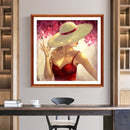 5D DIY Full Round Diamond Painting Modern Girl Mosaic Picture Kit Wall Art Craft