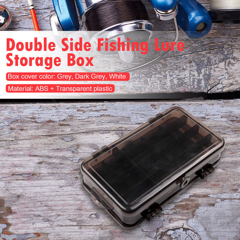 Double Side Fishing Lure Box Artificial Bait Case Organizer Lure Fishing Tackle