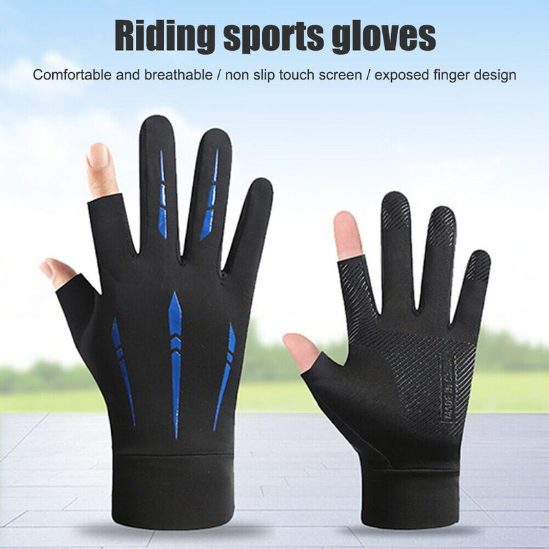 Fitness Women Men Gloves Breathable Two Finer Cuts Fishing Bicycle Bike Glove