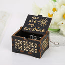 You Are My Sunshine Wooden Carved Hand Cranked Music Box Ornaments (Black) Newly