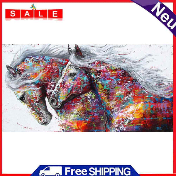 Galloping Horse Oil Paint By Numbers DIY Picture Home Decoration Gift Canvas Kit