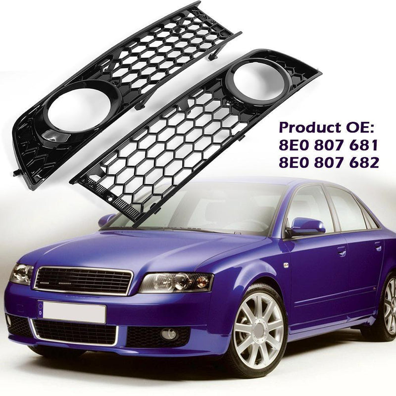 Front Bumper Bottom Side Fog Lights Lamp Grid Covers for A