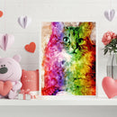 5D Kit Rhinestone Pictures DIY Colorful Cat Full Round Drill Diamond Painting
