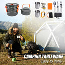 Outdoor Camping Hiking Cookware Cooking Pan+Fry Pan+Kettle+Spoon Fork+Cup+Kni