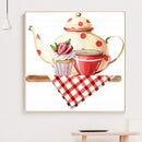 Diamond Painting 5D Full Round Drill Mosaic DIY Tea Time Kit for Wall Decorat
