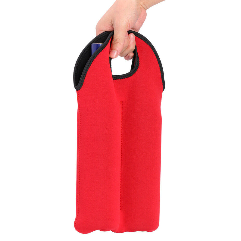 Neoprene Wine Bottle Cooler Double Bottle Protective Sleeve Holder (Red) Newly