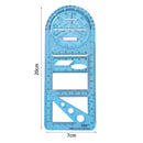 Multifunctional Geometric Drawing Ruler Rotatable Art Design Template (B) Newly