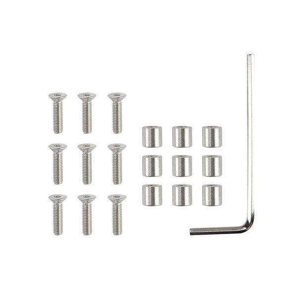 1Set /9pcs 6x6x3mm Aluminum Spacer With 9pcs M3 Screws And Wrench As Gift