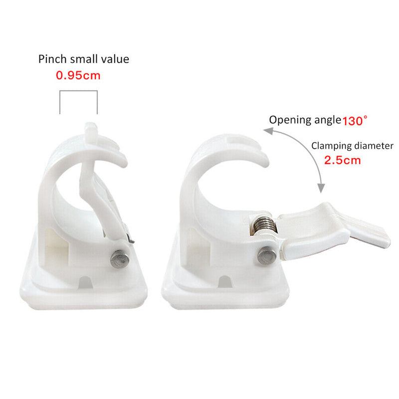 2pcs Wall Mounted Fishing Rod Racks Storage Clips Clamps Holder Rack Organi