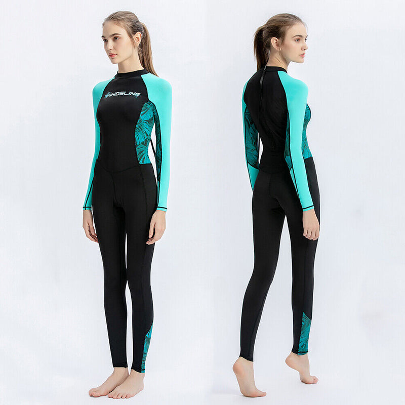 Full Body Wetsuit One-Piece Snorkeling Diving Suit for Women (Black L) Newly