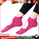 Women Yoga Socks Non-Slip Quick-Dry Backless Ballet Pilates Socks (Rose) Newly