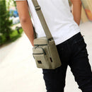 3pcs Men Canvas Zip Casual Travel Crossbody Shoulder Bag(Army Green)