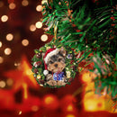 Christmas Wood Dog Wreath Pendant Home Wall Xmas Tree Festival Decor (A) Newly