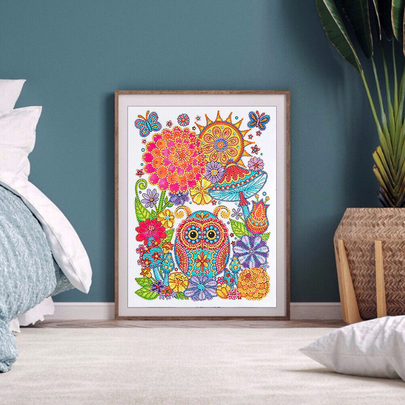 Partial Special Diamond Painting Set Large Eyes Bird Rhinestone Mosaic Picture