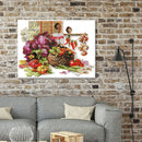 Partial Cross Stitch 14CT DIY Harvest Printed Embroidery Kits Hanging Painting