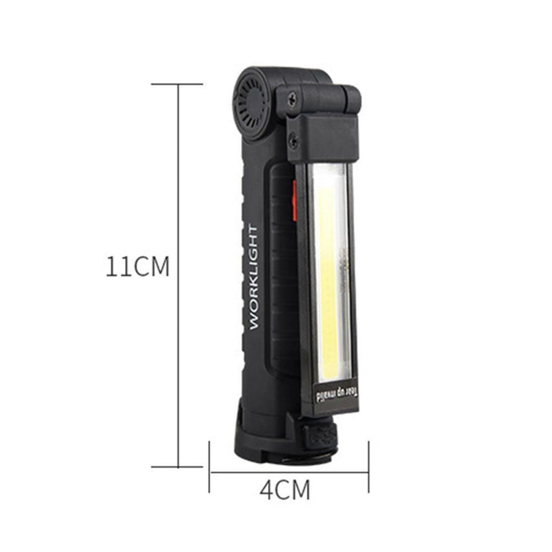 Portable COB Flashlight Rechargeable Work Camping Torch Folding Light (S)