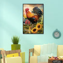5D DIY Diamond Painting Rooster Sunflower Full Round Rhinestone Wall Art Picture